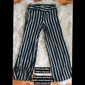 Striped wide leg pants